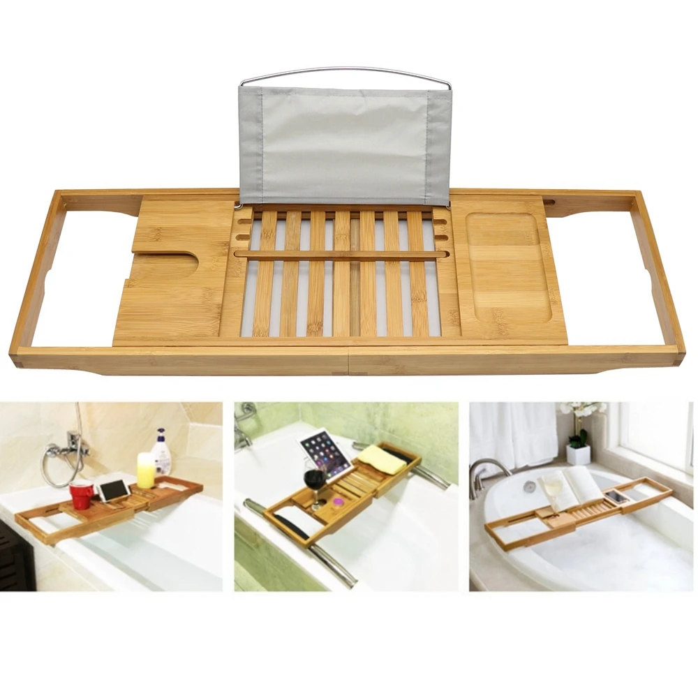 Luxury Bathroom Bamboo Bath Shelf Bath Tray Bathtub Holder Bridge Tub
Caddy Tray Rack Wine Holder Bathtub Rack Support