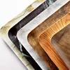 JINSERTA Marbled Storage Tray Melamine Dessert Fruit Cake Plate Retro Breakfast Bread Tableware Restaurant Hotel Serving Tray 4