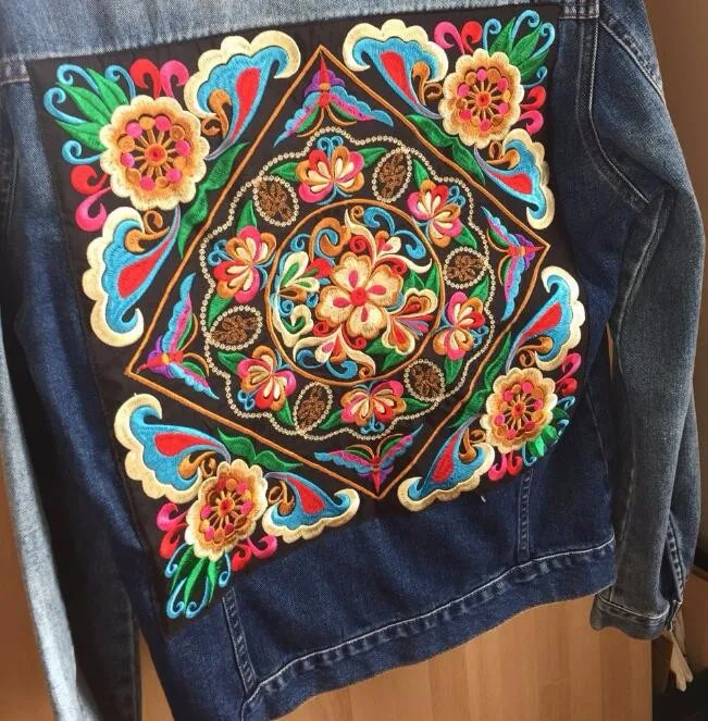 Патчи для вышивки пионами квадратные 36*36 см|embroidery patch|garment patchpatch sewing |