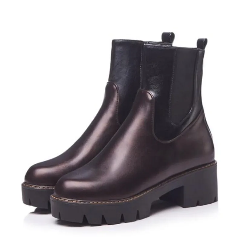 winter New style fashion British style Blue Patchwork Elastic band personality boots Comfortable Keep warm Women Boots