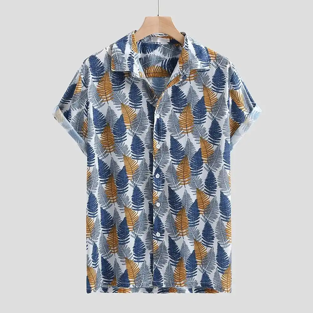 mens shirt summer hawaiian shirt camisa casual beach printed