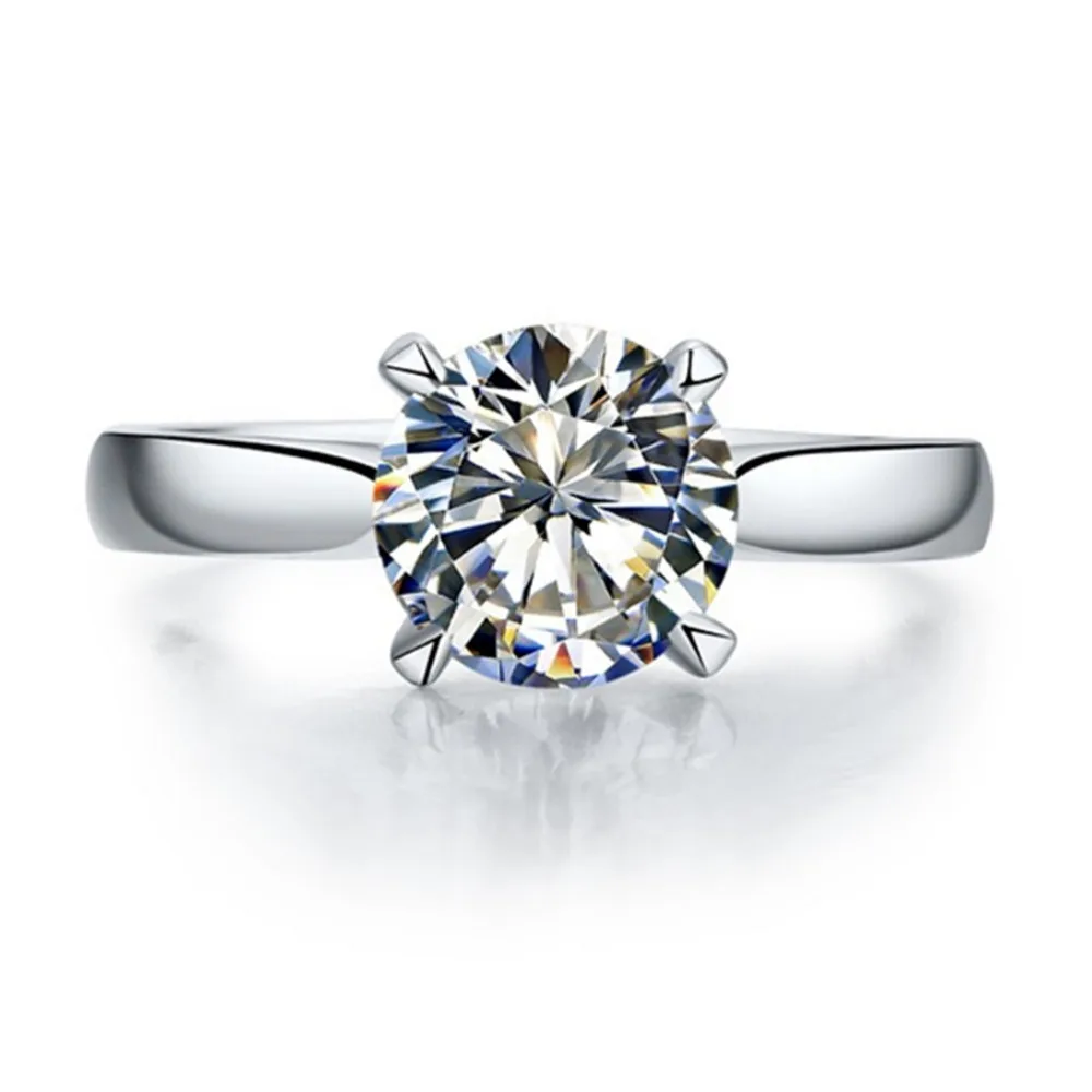 Кольцо из муассанита и бриллианта 18 К 2 карата|ring ring|ring gold whitering |