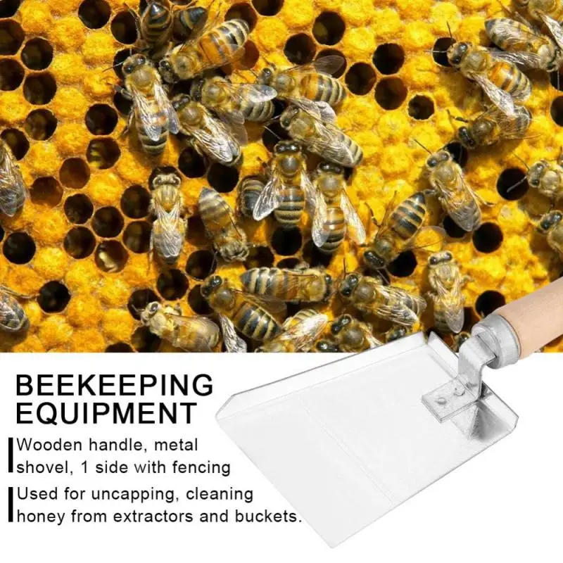 Садовая Лопата скребок пчеловодство оборудование мед пыльца пчела скребок Инструмент с деревянной ручкой