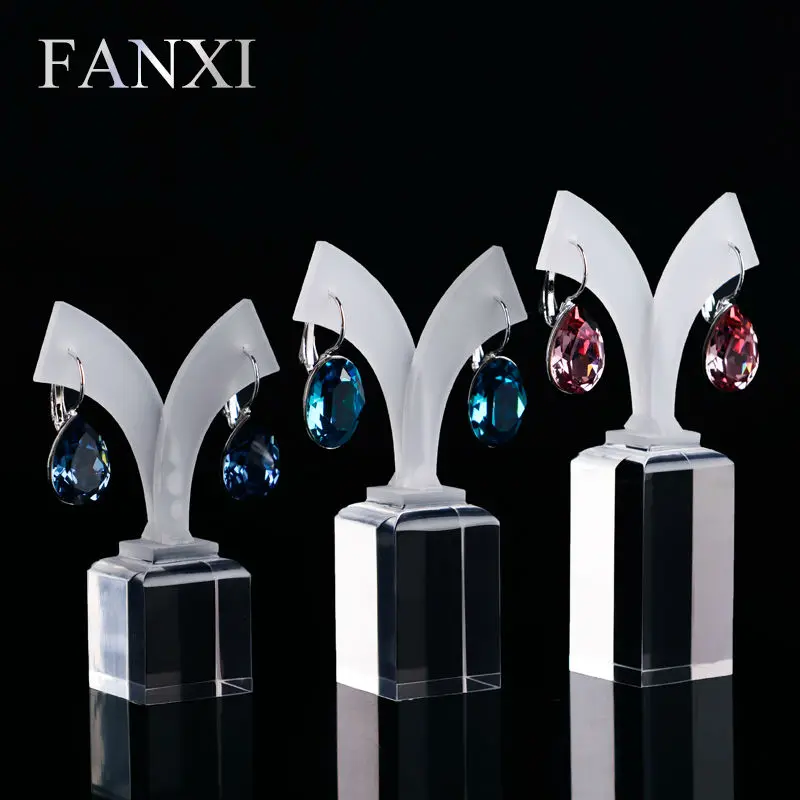 FANXI новый дизайн серьги полка Стенд набор Y Форма Прозрачный матовый акриловый