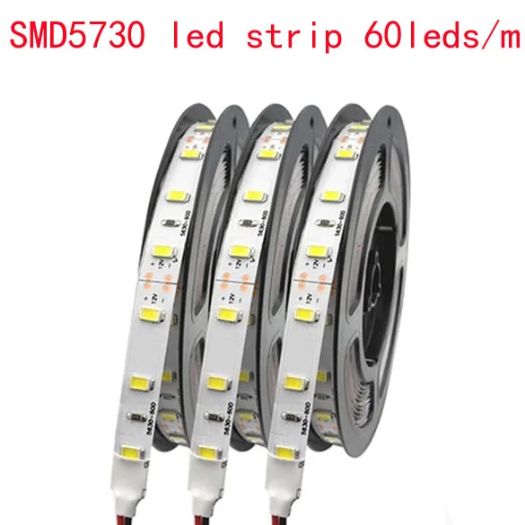 

Free Shipping SMD5730 LED Strip Light 60LEDs/M DC12V Waterproof IP65 Flexible Fita LED 5630 Tira LED Warm White White