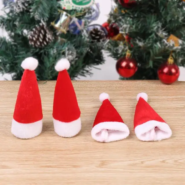 4pcs santa hat bottle cover tophat christmas hats bottle cap sets christmas party table party decoration - Top Hat Christmas Decorations 4pcs santa hat bottle cover tophat christmas hats bottle cap sets christmas party table party decoration - Top Hat Christmas Decorations