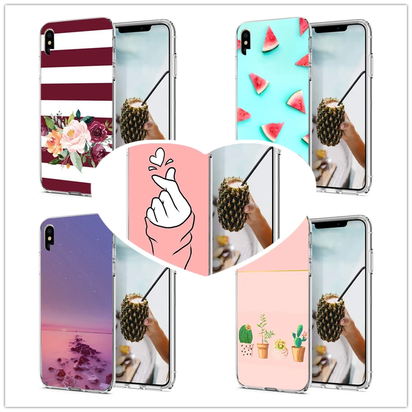Для iPhone 7 8 Plus 6 6S 6Plus чехол мягкий TPU Дизайн Мраморный палец сердце или X XS XR Max для