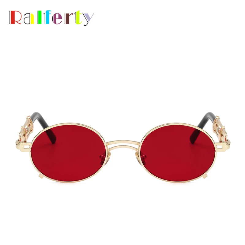 Ralferty, уникальные винтажные стимпанк Солнцезащитные очки для женщин и мужчин, дизайнерские золотистые красные очки, аксессуары для женщин, Ретро панк очки B010