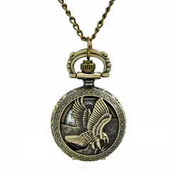 Античный орел Крылья Shiying дизайн бронзовые карманные часы ожерелье