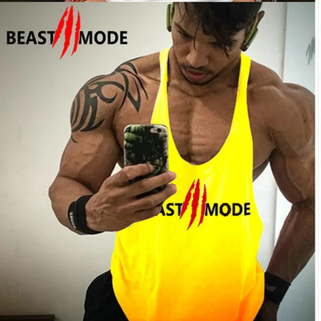 Gym deltoid брендовая одежда Beast Mode, майка для бодибилдинга, мужская майка для фитнеса, рубашка без рукавов, однотонная хлопковая майка