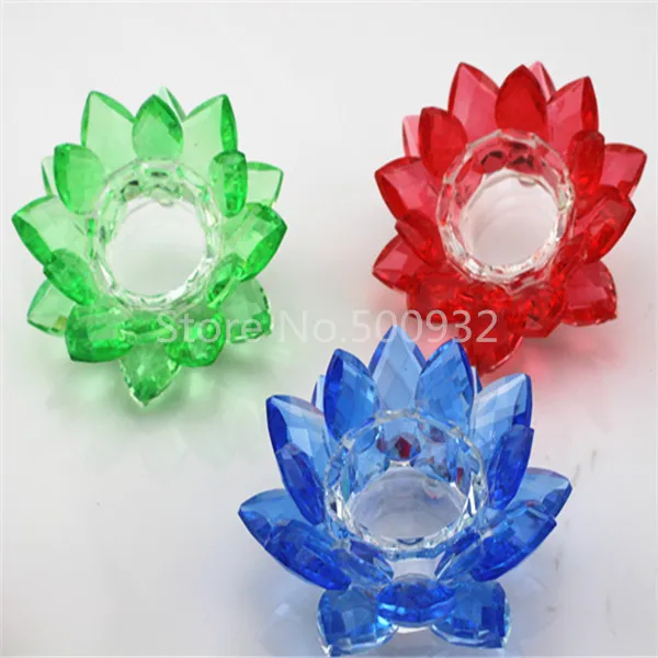 

2016New design Free Shipping K9 crystal material 100mm*100mm crystal candle holder green blue green clearly for you choosing