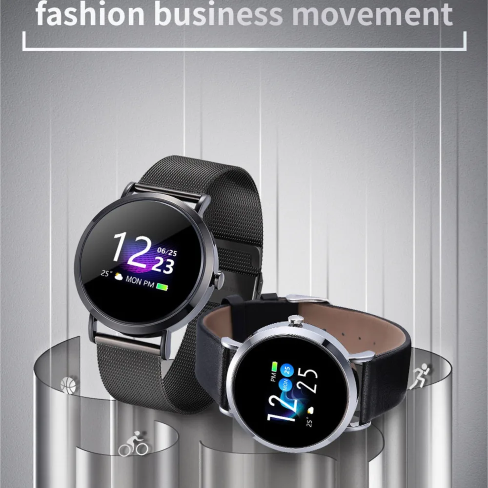 

Stylish Fitness 1.0 inch IPS color screen Blood Pressure Heart Rate Sleep monitoring Sport Smart Watch Bracelet for Android IOS