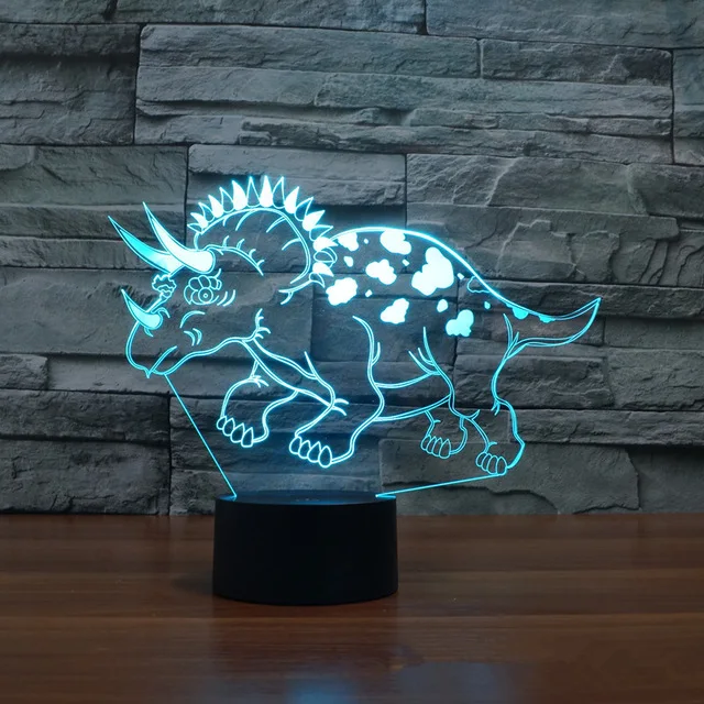 Динозавр 3D настольная лампа Luminaria светодиодный ночник USB сенсорный выключатель детская комната декоративное освещение отличный подарок