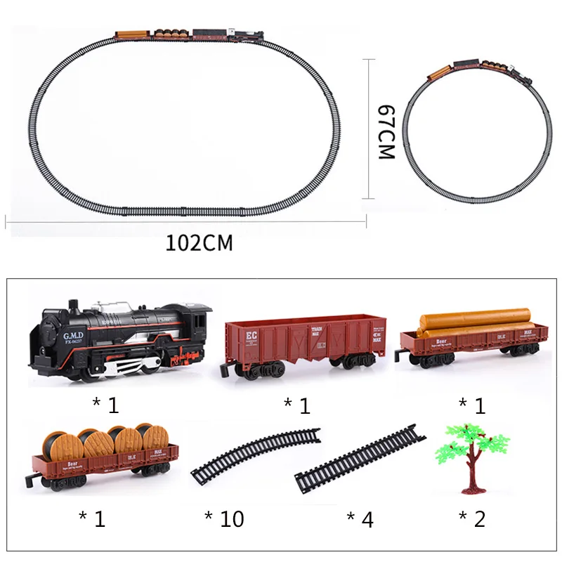 Модель 1/24 года, Классическая модель железной дороги, паровозик, набор электронных поездов, сборные игрушки, сделай сам, железная дорога, трек, машинки, игрушка для детей - Цвет: black train