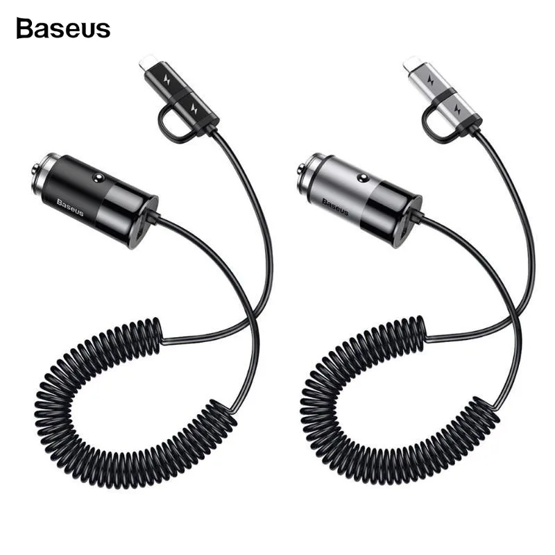 

Baseus Mobile Phone Spring USB Type-C 8Pin Cable Car Charger Adapter Wire for Android for iPhone Smart Phone USB Type C Cablel