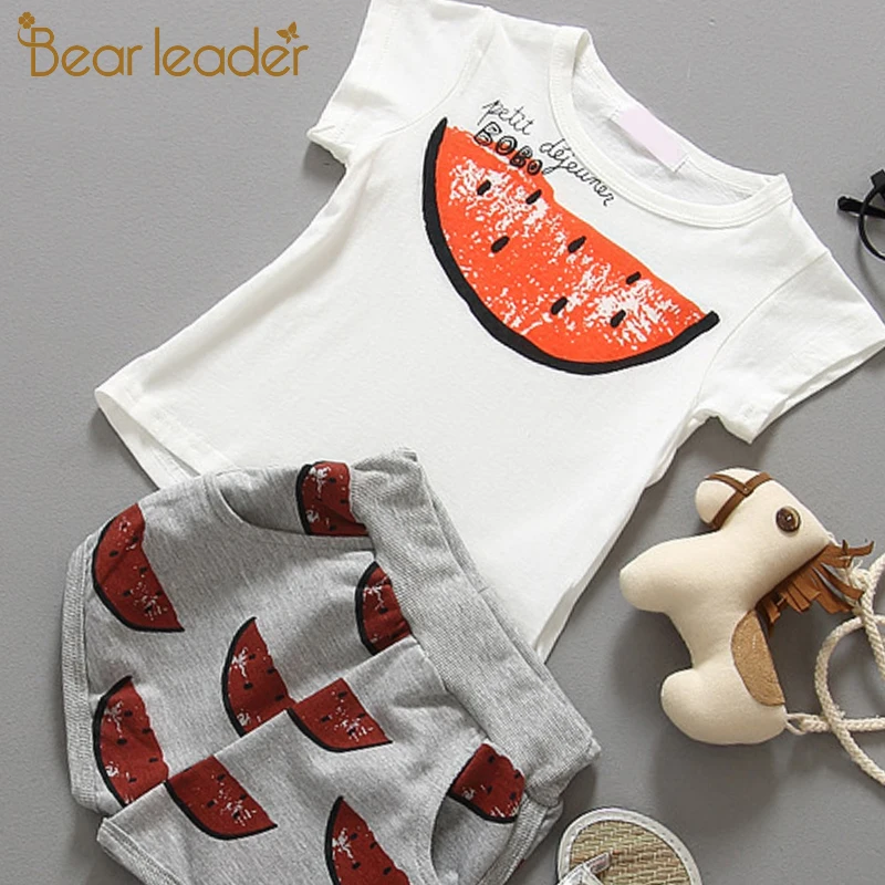 

Bear Leader Children Clothes Suits 2019 Girls Watermelon Clothes Short SleevePants 2PCS Clothes Suits Kids Summer Clothes Sets