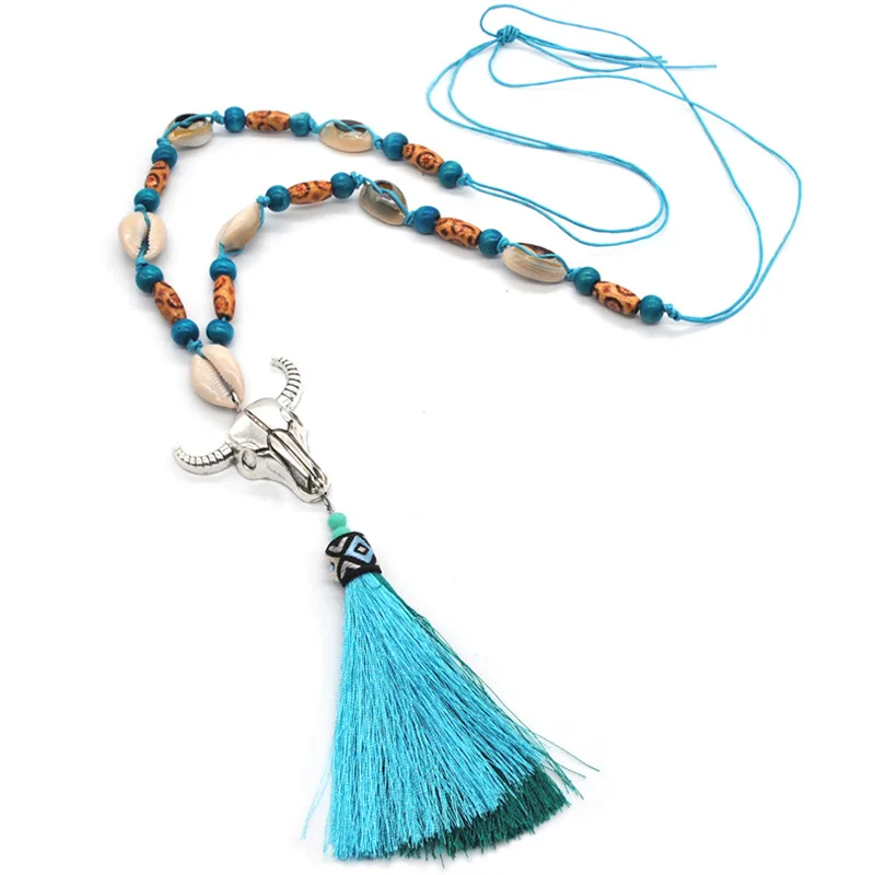 Best Women #039;s Necklace Fashion Pop Shell Preparation Rope Fringe Sweater Chain Tauren Pendant Temperament Couple Jewelry Holiday Gift