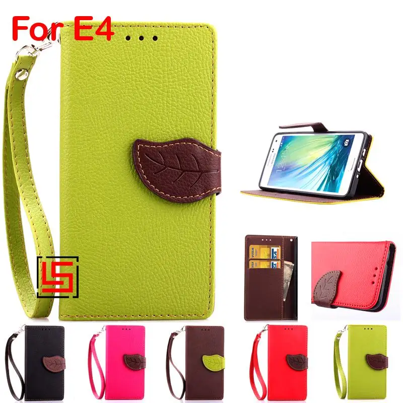 

Best New Leaf Clasp PU Leather Flip Book Filp Wallet Phone Case shell Cover For Sony Soni Xperia Experia E4 E 4 Dual E2105 Rose
