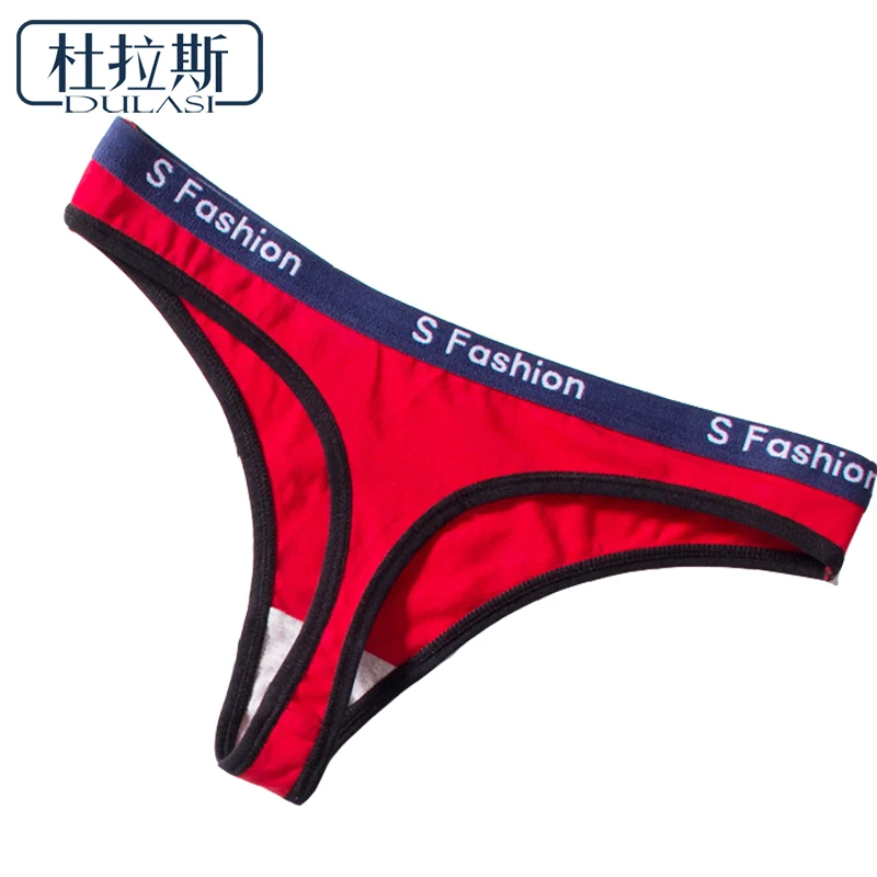

DULASI Sexy Lingerie Women's Cotton G-String Thong Panties String Underwear Women Briefs Pants Intimate Ladies Letter Low-Rise