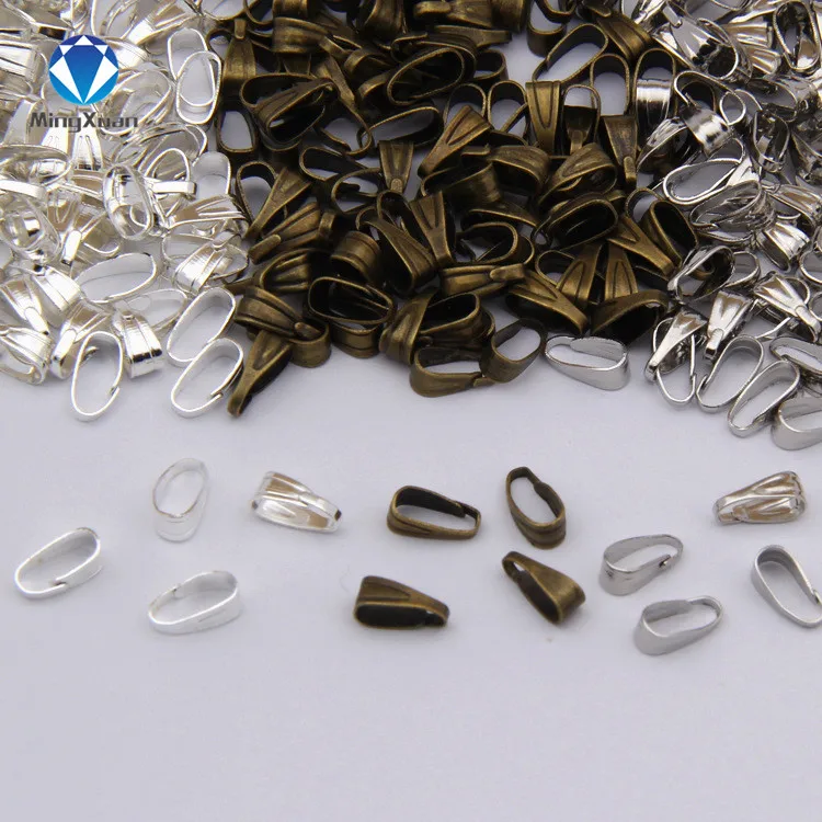 

200pcs/lot Silver/Gold/Bronze/Rhodium/Gunblack pendant Clasp bail beads Pendant Connector Jewelry Finding 7/8/10mm