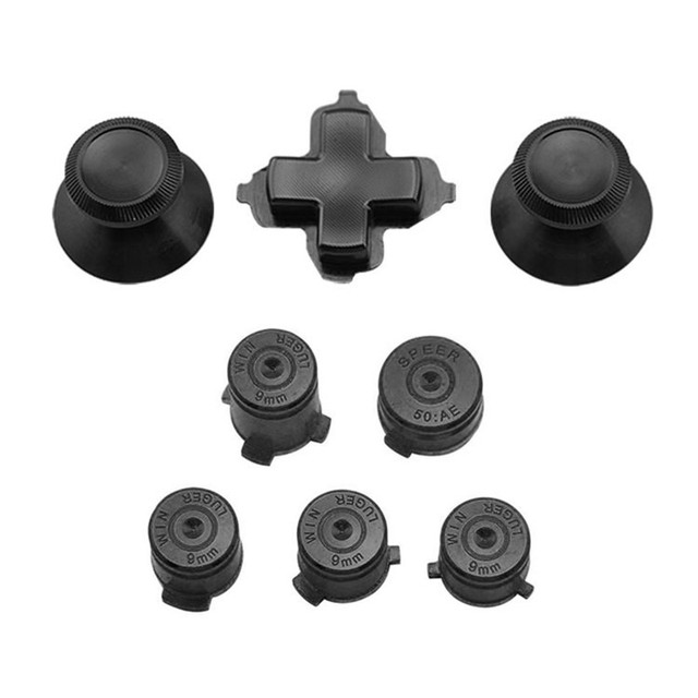 Metal Thumbstick Joystick Analog Cap Bullet ABXY Guide Button D-Pad Dpad Buttons for Xbox one Controller Replacement