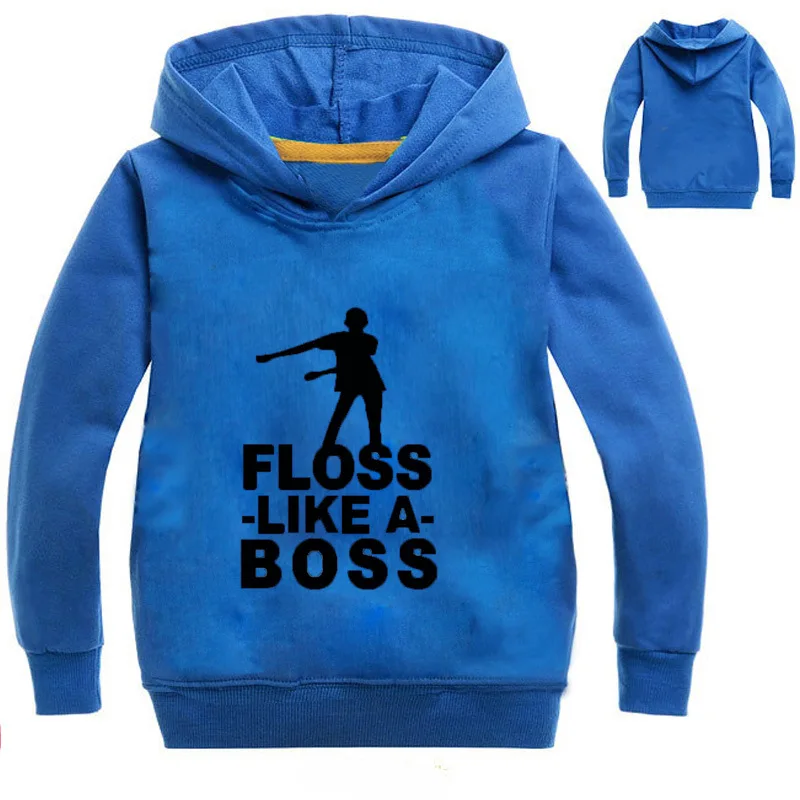 

Vestidos Kids Hoodies for Boys Girls Floss Like A BOSS Costume Cartoon Print Hooded Sweatshirt Children's Casual Cotton Tops