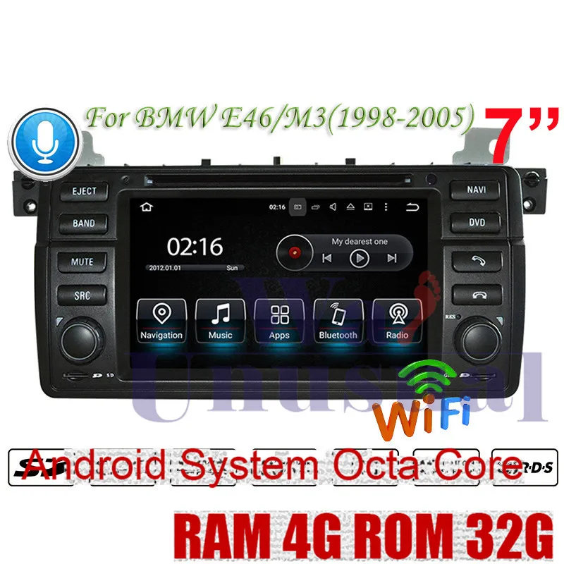 WANUSUAL Android 8.0 Car GPS Navigation For BMW E46 M3 (1998 1999 2000 2001 2002 2003 2004 2005) DVD Video CD Player Single Din |
