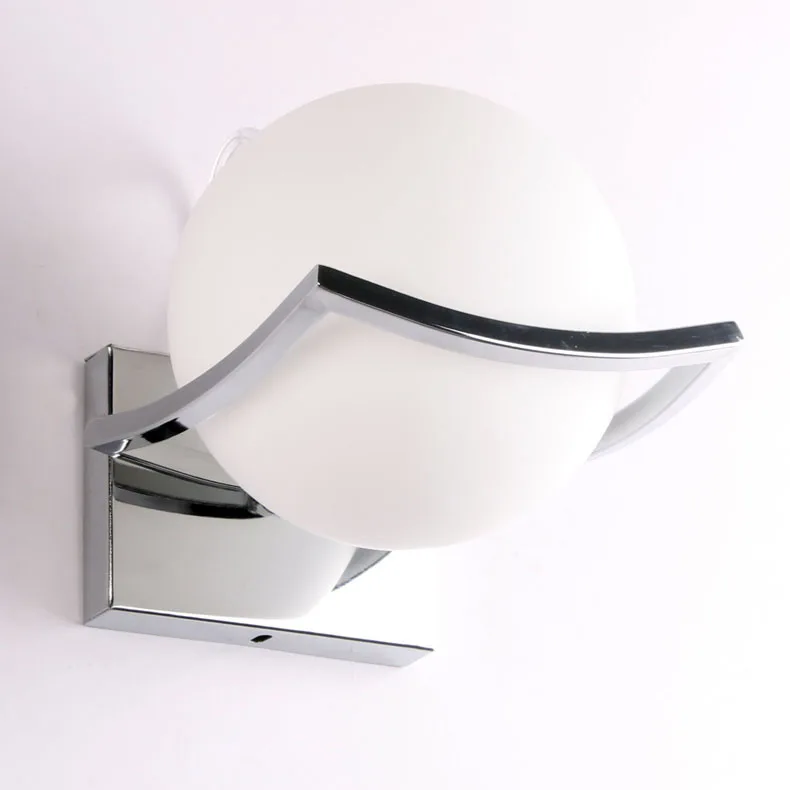 Contemporary  Modern E27 E26 LED Wall Lamps Metal Glass Ball Wall Lights for Aisel Corridor Bedroom Bedside Lamp Round Sphere White Ball Wall Light Sconce (1)