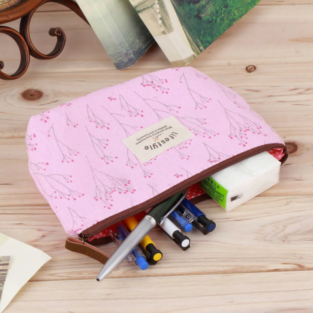 Винтажная Цветочная пенал с цветочным рисунком, сумка для косметики макияжа/сумка для хранения, кошелек, магазин по всему миру