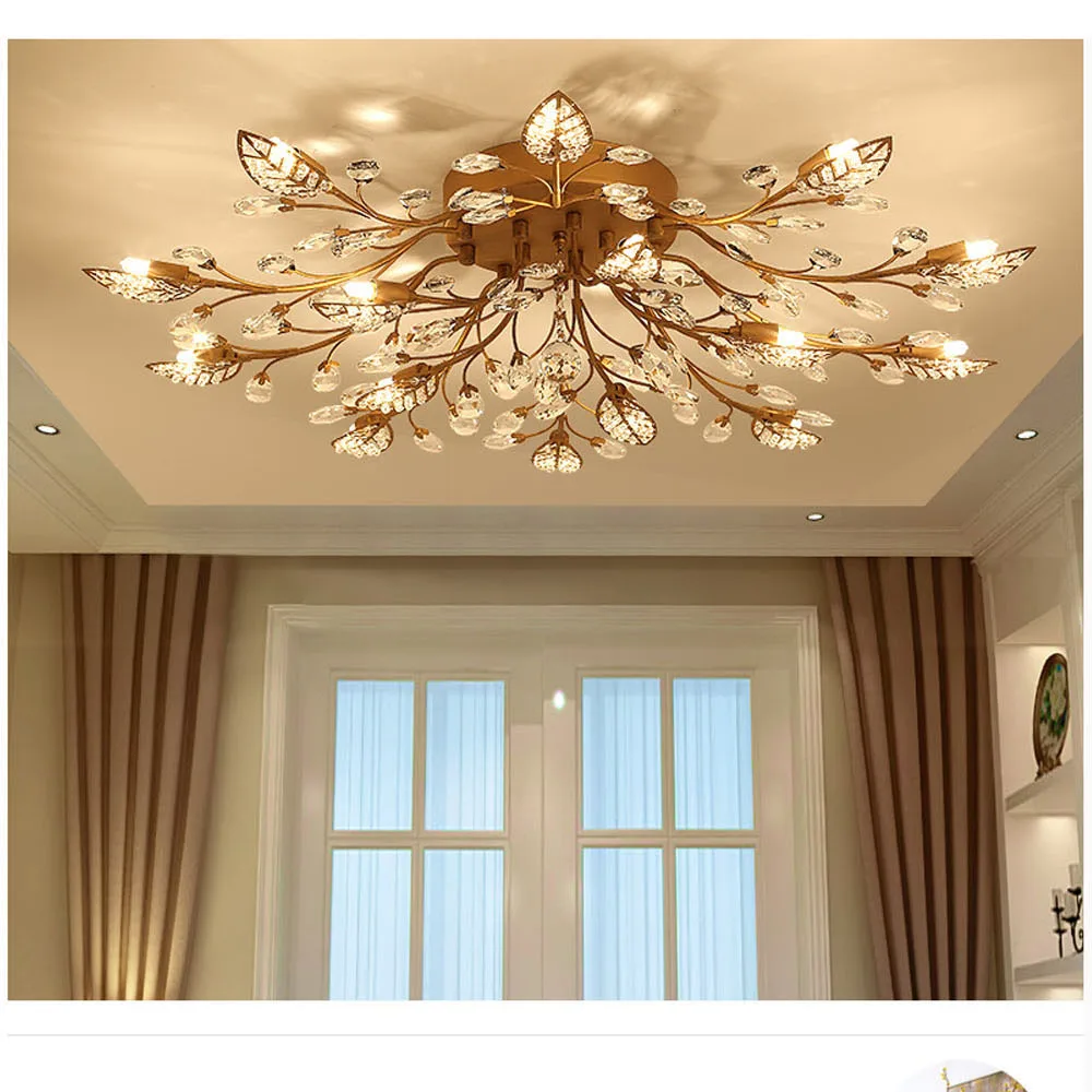 Modern Nordic K9 Crystal LED Ceiling Lights Fixture Gold Black Home Lamps for Living Room Bedroom Kitchen Bathroom1
