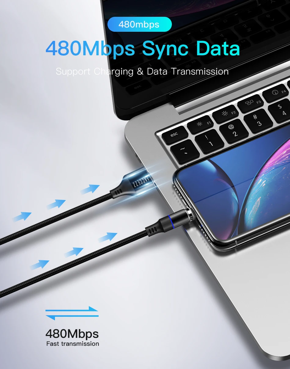 !ACCEZZ 3A Magnetic Cable Fast Charging Data Sync Micro USB Type C Charge Cable For iPhone X XS MAX XR Samsung Xiaomi Redmi Cord (6)