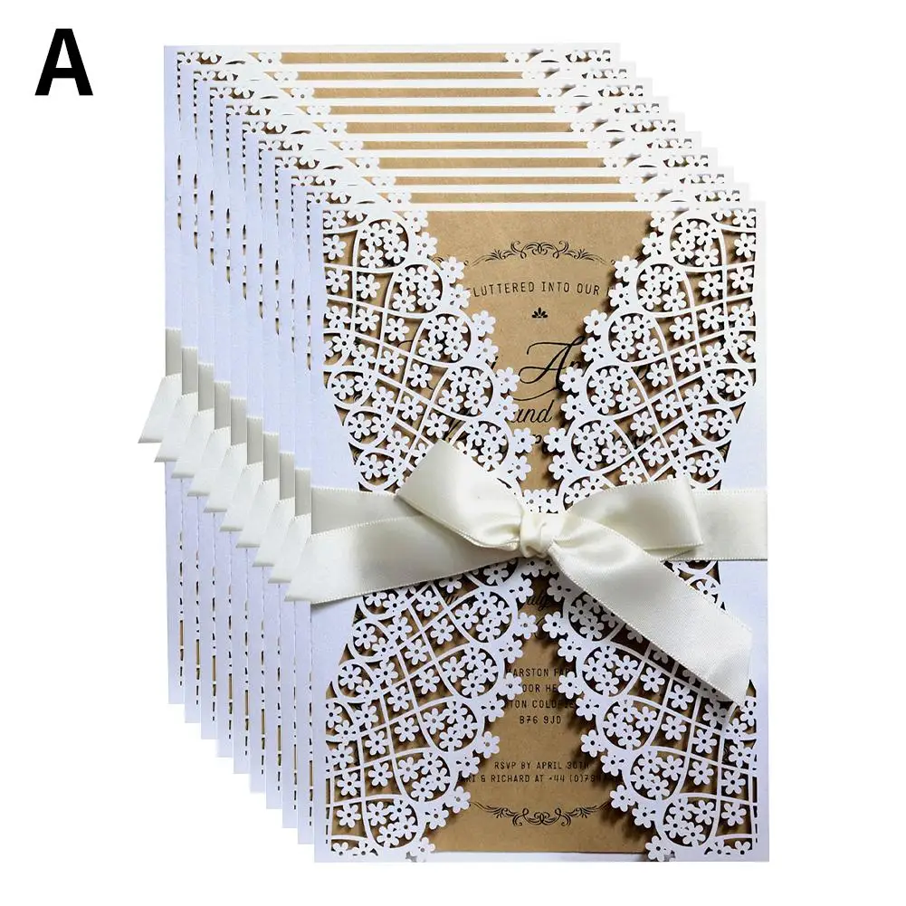  10PCS Butterfly Wedding Invitations Laser Cut European Style Invitations Party Holiday Greeting Car - 33030438038