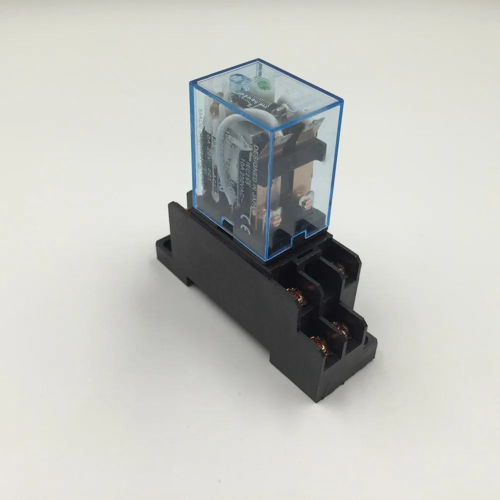 WANGCL DC 24V 8 Pin Mini Solenoid Relay DPDT Relay 2NO + 2NC With Plug