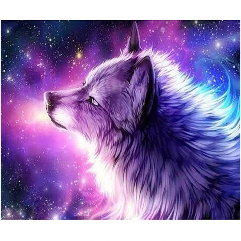 

DIY Diamond Painting Cross Stitch Animal Wolf Picture Starry Sky 5d Embroidery Mosaic Home Decoration Wall Art New Year Gifts