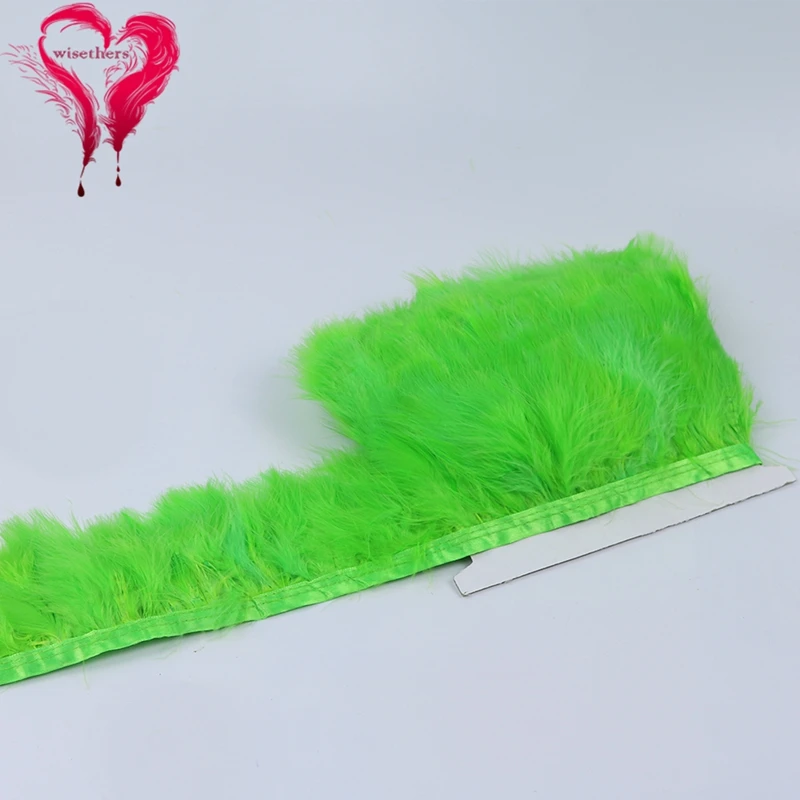 Fancy Soft Colorful Feather Ribbon 11 10 green marabou trimming 4