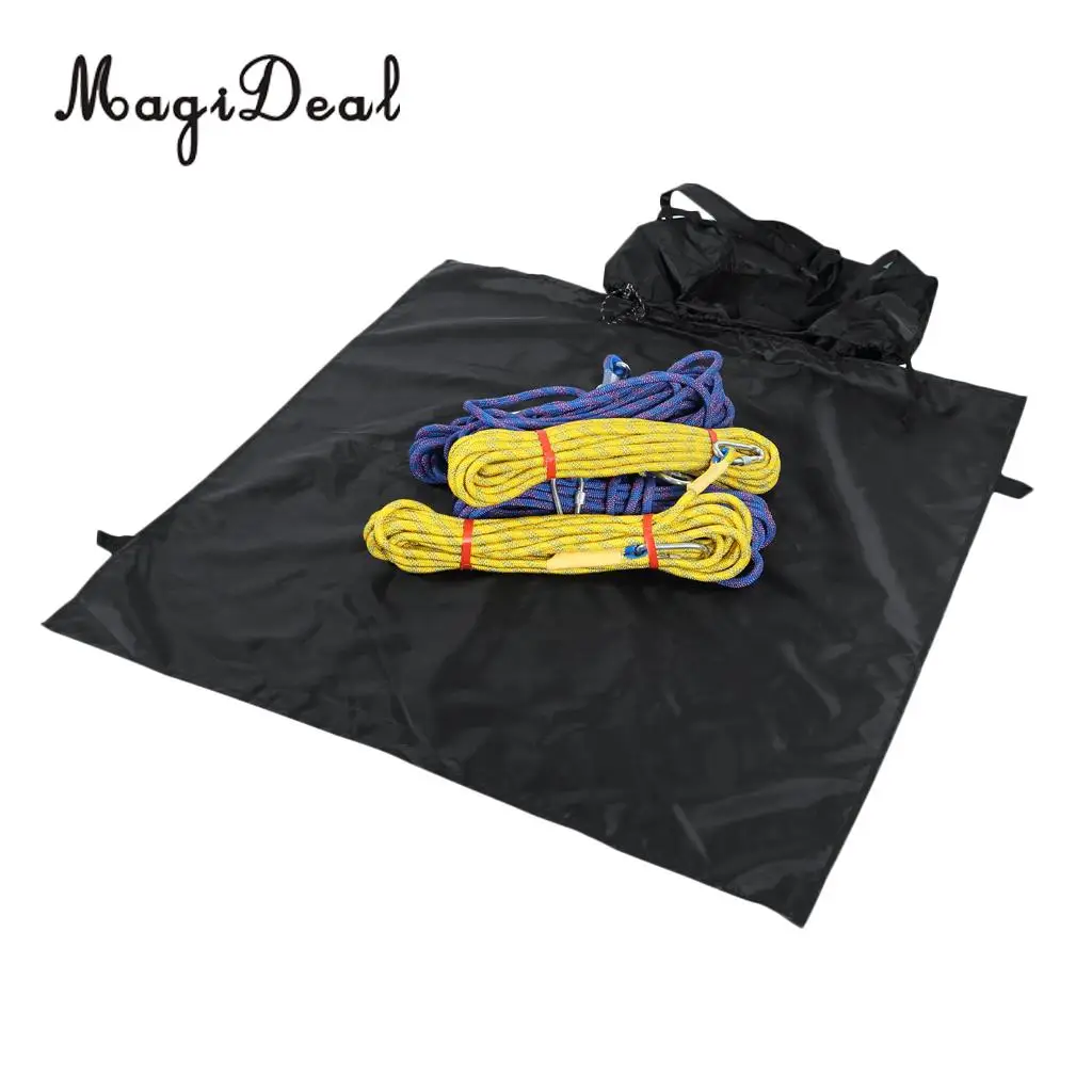 MagiDeal Folding Rock Climbing Arborist Caving Rigging Rescue Rope Cord Carry Bag Gear Backpack Ground Sheet + Safety Helmet
