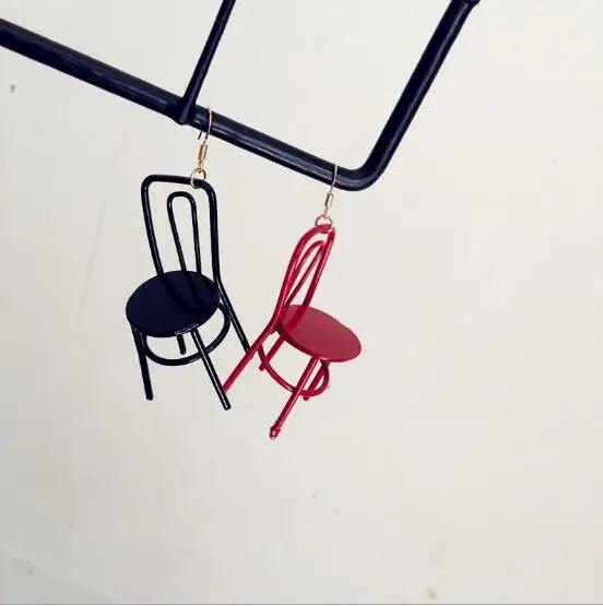 

Funny Exaggeration Mini Chair Earrings Creative Handmade DIY Chair Earrings Christmas Gift for Girl Prom Party Funny Jewelry