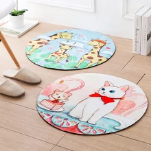 Домашняя можно мыть животных круговой Коврик для пола утолщение мультфильм Нескользящая подушка прикроватный коврик для спальни ковер