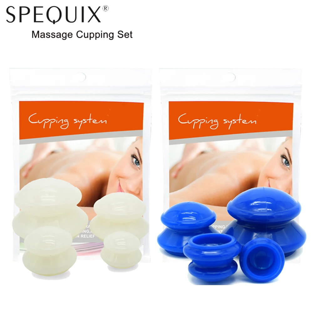 SPEQUIX 4 Cup Mix Size Massage Vacuum Silicone Massager Cupping Anti