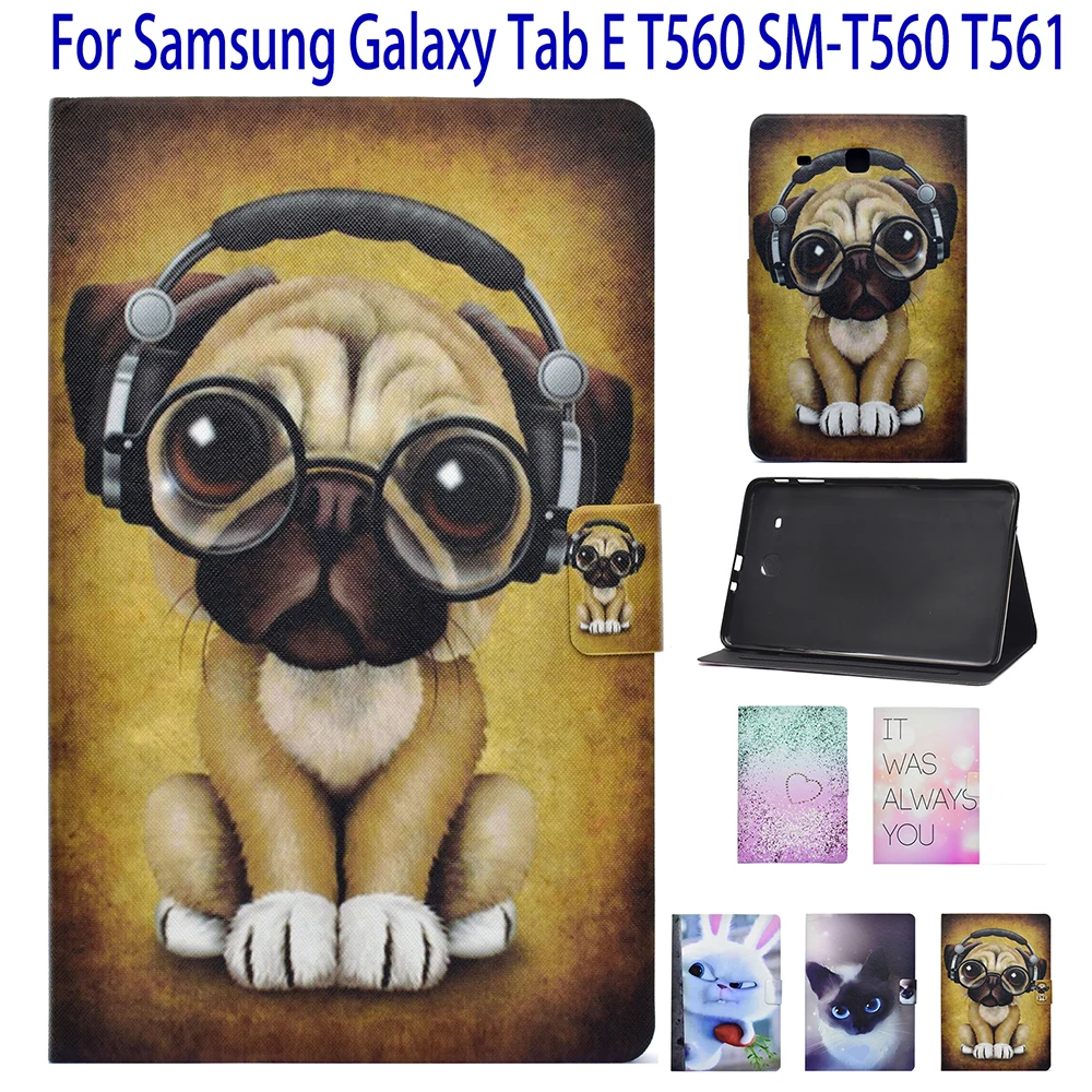 Модный чехол с мультяшным рисунком для Samsung Galaxy Tab E 9 6 &quotT560 SM T560 T561 подставкой слон