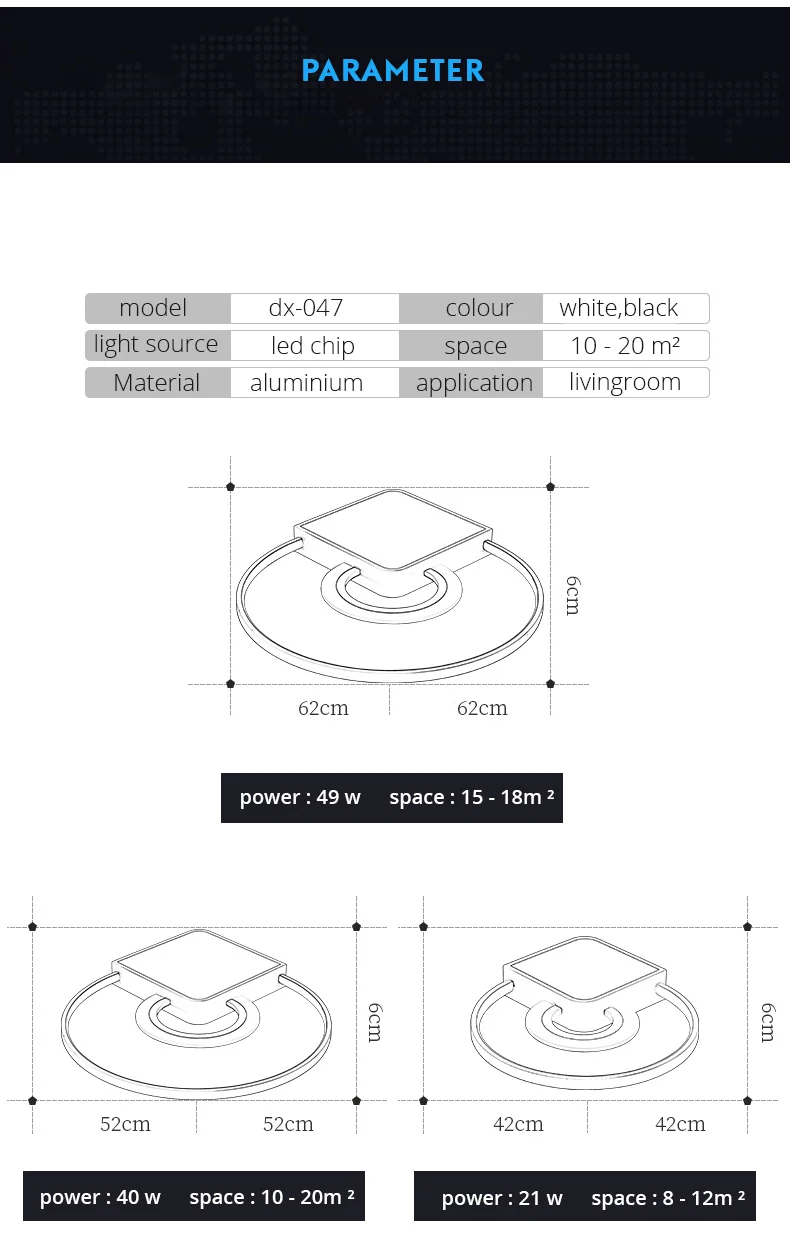 DX Square Circle Led Ceiling Lights (4)