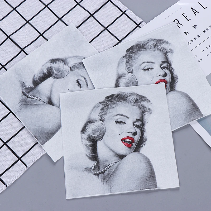 20pcs Lot Marilyn Monroe Paper Napkin Birthday Party Festival