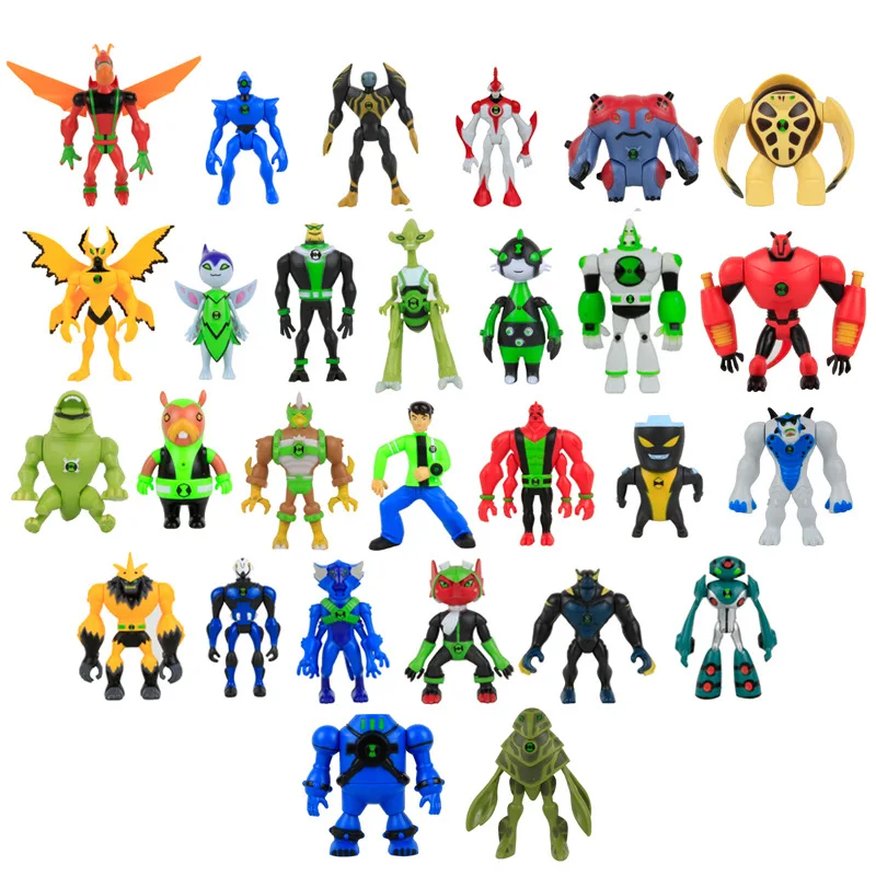 

7pcs/set Ben 10 Ben Tennyson Four arms Grey Matter Kineceleran Diamondhead Heatblast PVC Action Figures toys for children Gifts
