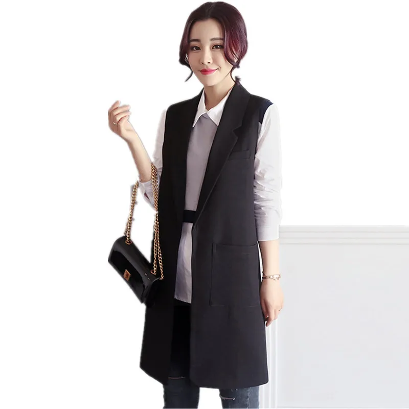 Womens Fashion Waistcoats Summer Spring Casual Long Female Vest Korean