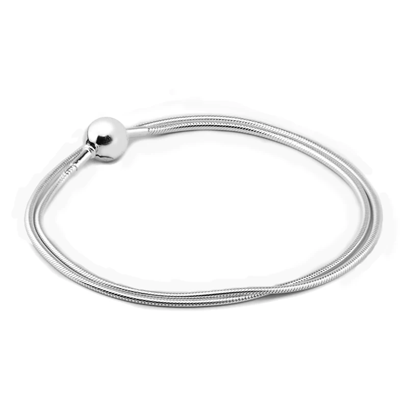 

Essence Necklace 100% 925 Sterling Silver Snake Necklaces for Women Girl Gift fit Essence charm beads DIY Fine Jewelry