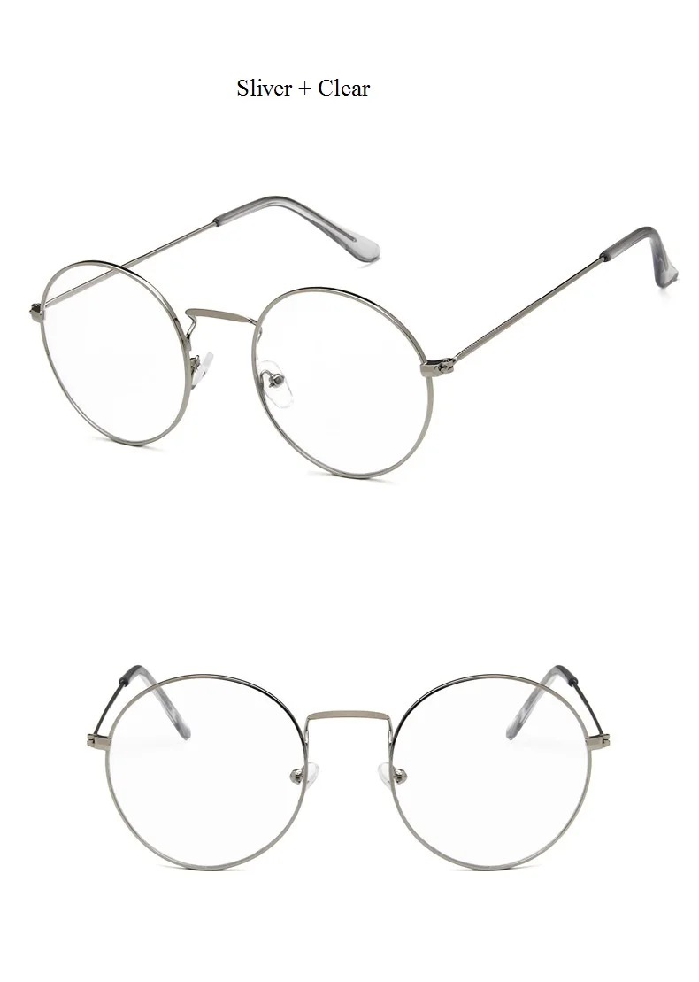 Винтажные классические металлические круглые солнцезащитные очки для мужчин, маленькие, новинка, ретро бренд Prince, красные, оранжевые, розовые, прозрачные очки, женские оттенки, UV400 - Цвет линз: Sliver Clear