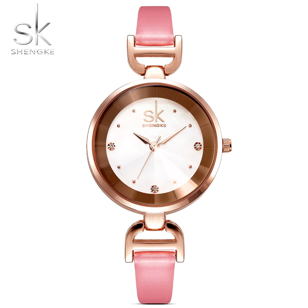 

SK Relojes mujer Watch Women Female Hour Fashion Heart Pattern Women Watches PU Leather Quartz Watch Montre Femme Ladies Watch