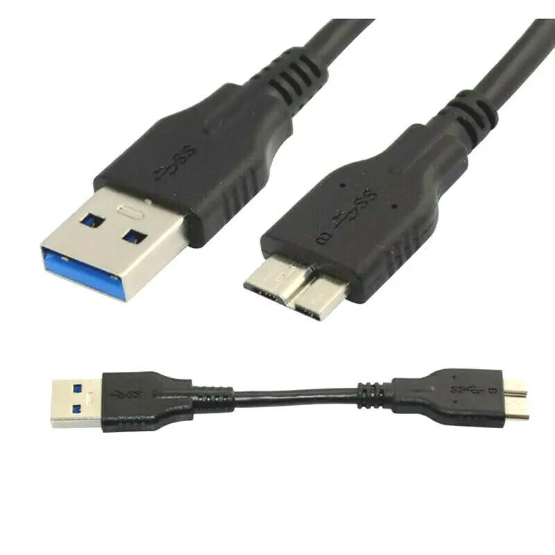 

10cm Micro B Male to USB 3.0 Male Data Sync Charging Short Cable For Hard Disk