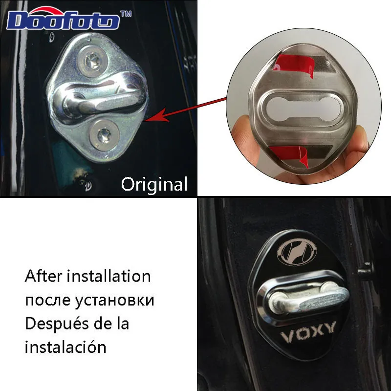 Doofoto стайлинга автомобилей Авто 3D дизайн значок дверной замок чехол для Toyota Voxy Corolla Vellfire, логотипы марок машин аксессуар логотип 4 шт