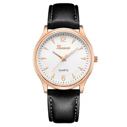 2018 часы Мужская мода наручные Кожа Blue Ray Стекло розовое золото ободок аналоговые кварцевые часы Erkek Saatleri мужской часы
